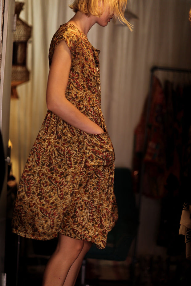 EDITH SILK DRESS MARIPOSA YELLOW