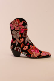 FLOWER SEQUIN EMBROIDERED BOOTS LISA