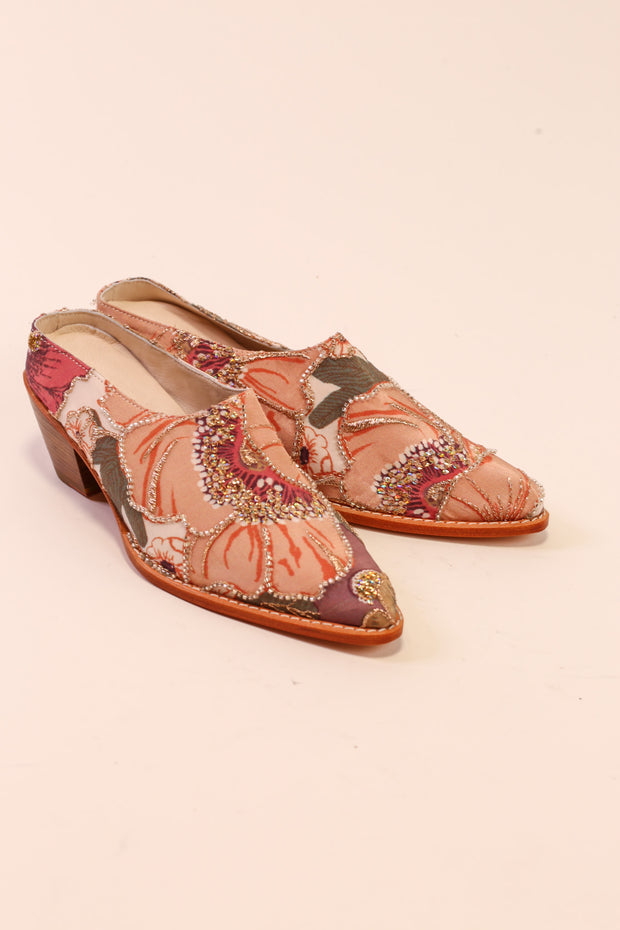 SILK EMBROIDERED MULES LINA