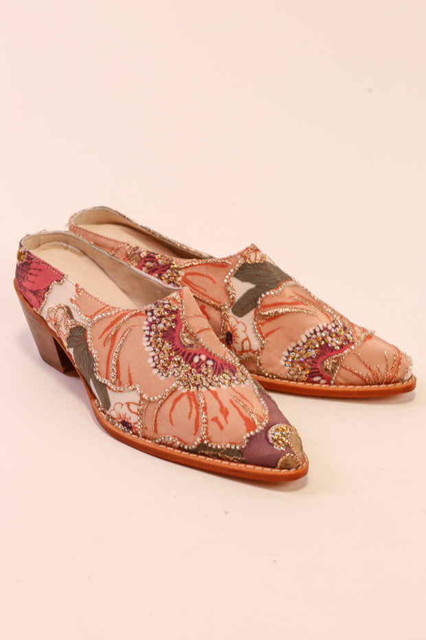 SILK EMBROIDERED MULES LINA