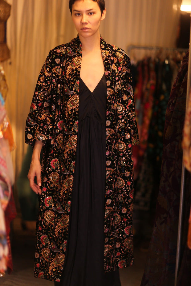 VELVET EMBROIDERED KIMONO SANNY