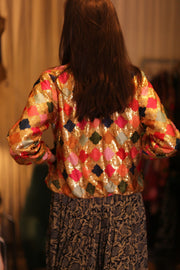 EMBROIDERED SILK  BOMBER JACKET ANCHA GINNY