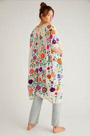 BELLA FLOR EMBROIDERED KAFTAN - sustainably made MOMO NEW YORK sustainable clothing, dress slow fashion