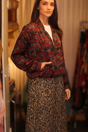 BOMBER JACKET SILK ANCHA POPI - sustainably made MOMO NEW YORK sustainable clothing, bomberjacket slow fashion