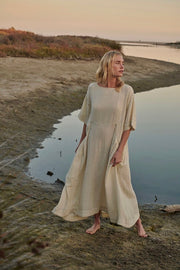 COTTON KAFTAN DRESS DALIA - sustainably made MOMO NEW YORK sustainable clothing, dress slow fashion