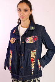 DENIM CROCHET DETAIL JACKET LORINS - sustainably made MOMO NEW YORK sustainable clothing, new slow fashion