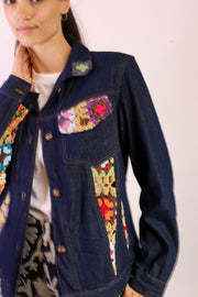 DENIM CROCHET DETAIL JACKET LORINS - sustainably made MOMO NEW YORK sustainable clothing, new slow fashion