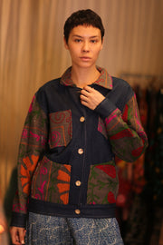 DENIM JACKET PATCHWORK MULA - sustainably made MOMO NEW YORK sustainable clothing, coatandjacket slow fashion