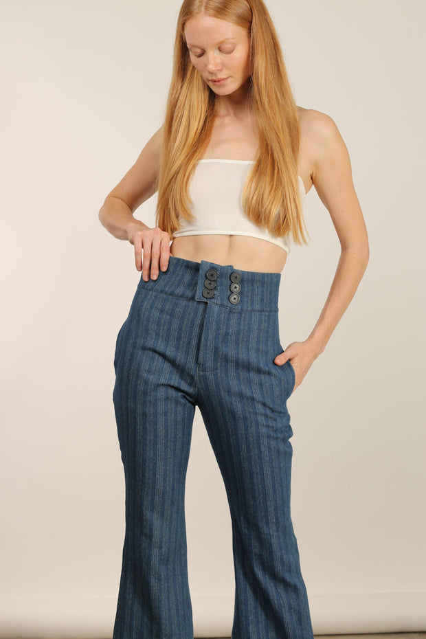 DENIM PANTS ATHENA - sustainably made MOMO NEW YORK sustainable clothing, pants slow fashion