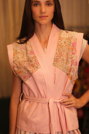 DENIM PATCHWORK VEST - sustainably made MOMO NEW YORK sustainable clothing, denim slow fashion