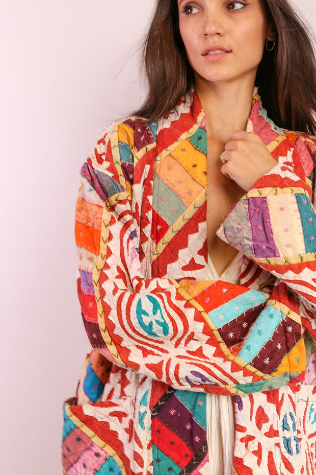 EMBROIDERED COAT JACKET MAHELI - sustainably made MOMO NEW YORK sustainable clothing, Jacket slow fashion