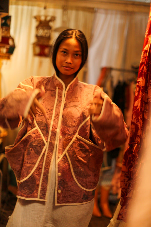 EMBROIDERED JACKET BOB - sustainably made MOMO NEW YORK sustainable clothing, slow fashion