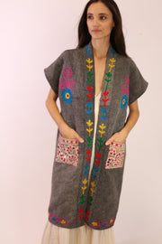 EMBROIDERED KIMONO HARIA - sustainably made MOMO NEW YORK sustainable clothing, slow fashion