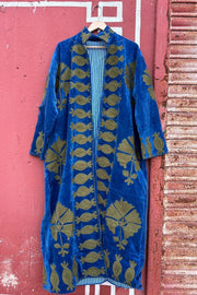 EMBROIDERED VELVET COAT DUSTER ARMANG - sustainably made MOMO NEW YORK sustainable clothing, slow fashion