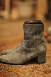 GREY SUEDE BOOTS MOODS - sustainably made MOMO NEW YORK sustainable clothing, boots slow fashion