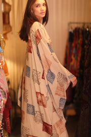 HAND LOOM COTTON HAND BLOCK PRINT KOMONO PINA RARA - sustainably made MOMO NEW YORK sustainable clothing, kimono slow fashion