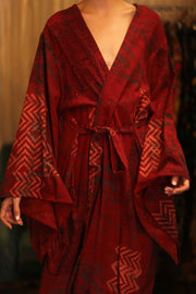 HANDWOVEN COTTON WING KIMONO PINA REDROSI - sustainably made MOMO NEW YORK sustainable clothing, handmade slow fashion