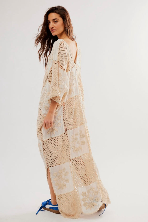 LOVE STORY MAXI CROCHET EMBROIDERED KAFTAN