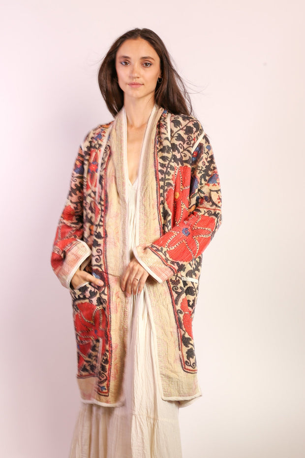 KANTHA JACKET COAT KIBI - sustainably made MOMO NEW YORK sustainable clothing, new slow fashion