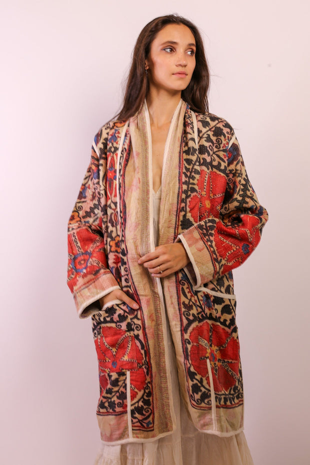 KANTHA JACKET COAT KIBI - sustainably made MOMO NEW YORK sustainable clothing, new slow fashion