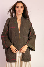 KANTHA KIMONO JACKET NULA - sustainably made MOMO NEW YORK sustainable clothing, slow fashion