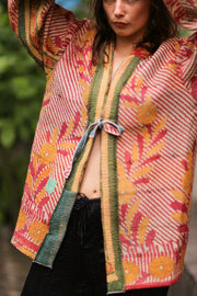 KANTHA KIMONO JACKET SHIRI - sustainably made MOMO NEW YORK sustainable clothing, kantha slow fashion