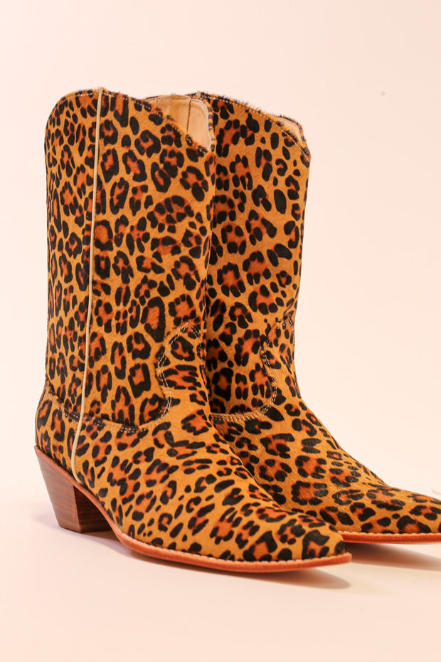 LEOPARD PRINT WESTERN BOOTS MAYA - sustainably made MOMO NEW YORK sustainable clothing, slow fashion