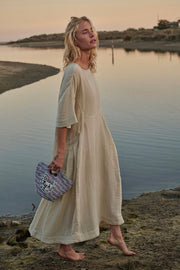 LIGHT COTTON MIDI DRESS ARABELLA - sustainably made MOMO NEW YORK sustainable clothing, dress slow fashion