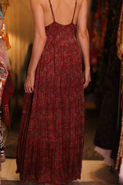 LILY SILK DRESS PIPER - sustainably made MOMO NEW YORK sustainable clothing, Boho Chic Dress slow fashion