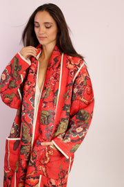 RED KANTHA JACKET COAT IMRA - sustainably made MOMO NEW YORK sustainable clothing, Coat slow fashion