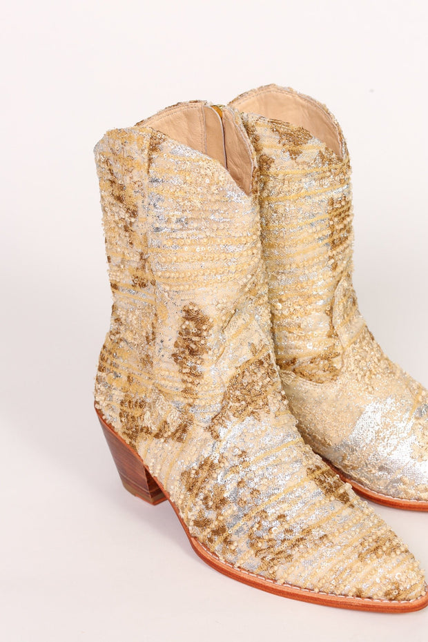 SEQUIN EMBROIDERED BOOTS LIVAS - sustainably made MOMO NEW YORK sustainable clothing, boots slow fashion