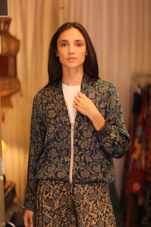 SILK BOMBER ANCHA JACKET AMADA - sustainably made MOMO NEW YORK sustainable clothing, coatandjacket slow fashion