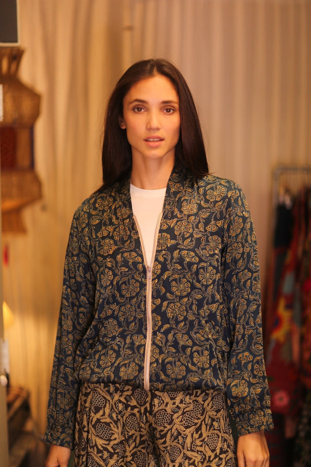 SILK BOMBER ANCHA JACKET AMADA - sustainably made MOMO NEW YORK sustainable clothing, coatandjacket slow fashion