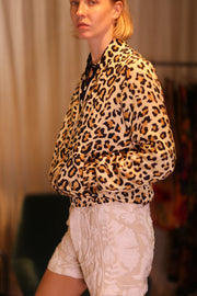 SILK BOMBER JACKET ANCHA LEO PRINT - sustainably made MOMO NEW YORK sustainable clothing, coatandjacket slow fashion
