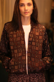 SILK BOMBER JACKET ANCHA NAOMI - sustainably made MOMO NEW YORK sustainable clothing, slow fashion