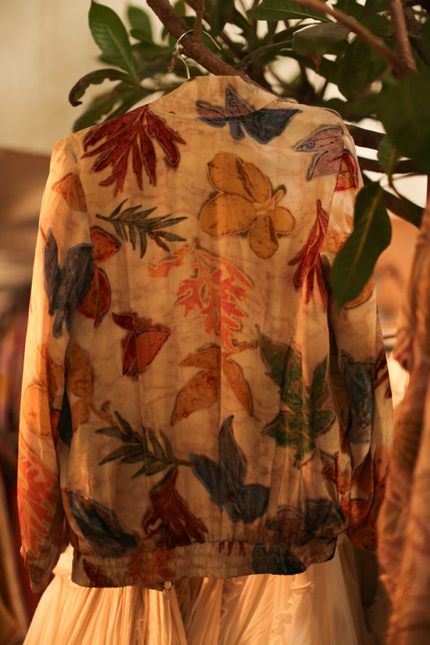 SILK BOMBER JACKET CHARLY - sustainably made MOMO NEW YORK sustainable clothing, slow fashion