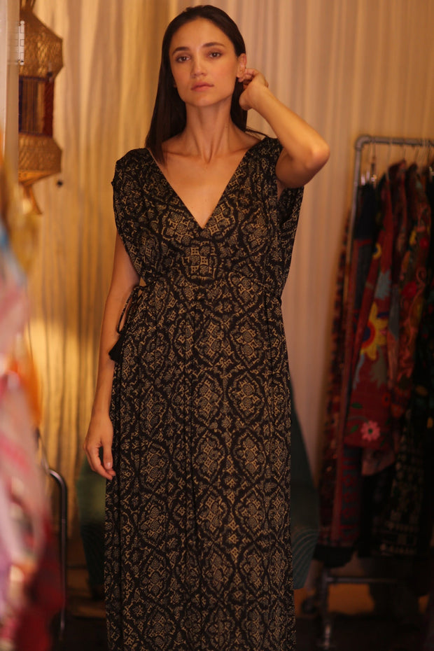 SILK DRESS VICTORIA BROWNY - sustainably made MOMO NEW YORK sustainable clothing, bestseller slow fashion
