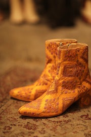 SILK EMBROIDERED BOOTS KINDRA - sustainably made MOMO NEW YORK sustainable clothing, boots slow fashion