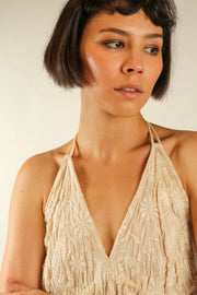 SILK EMBROIDERED DRESS SAGI - sustainably made MOMO NEW YORK sustainable clothing, dress slow fashion