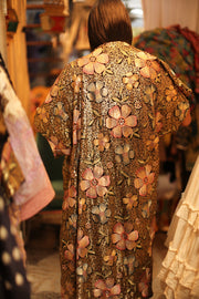 SILK EMBROIDERED KIMONO LONINA - sustainably made MOMO NEW YORK sustainable clothing, slow fashion