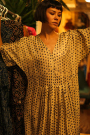 SILK KAFTAN DRESS LIA - sustainably made MOMO NEW YORK sustainable clothing, kaftan slow fashion