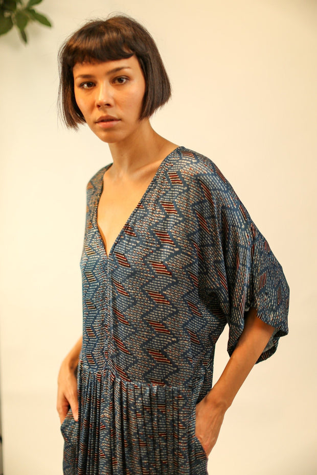 SILK KAFTAN DRESS LIA - sustainably made MOMO NEW YORK sustainable clothing, kaftan slow fashion