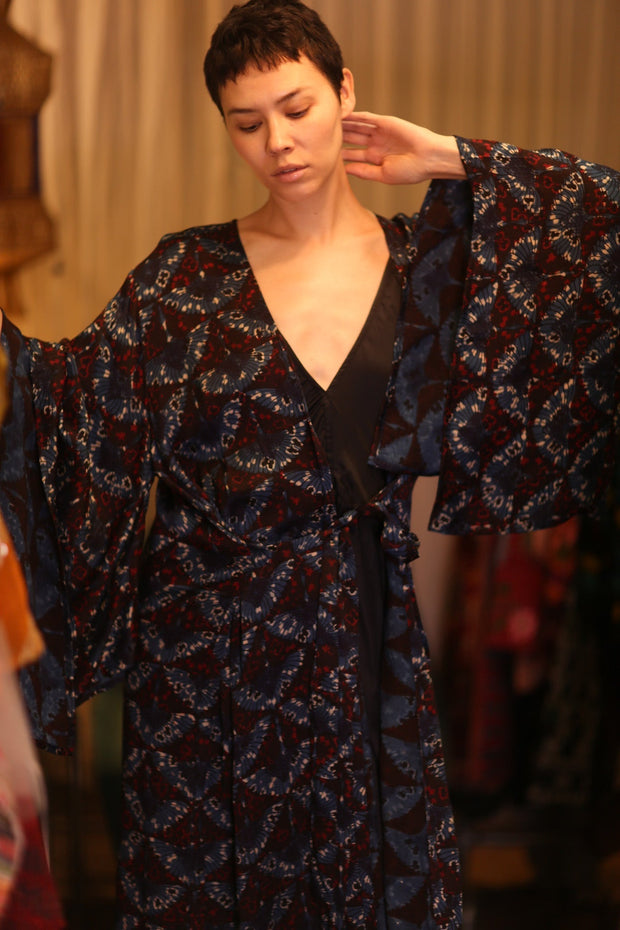 SILK PINA WING KIMONO TOWY - sustainably made MOMO NEW YORK sustainable clothing, handmade slow fashion