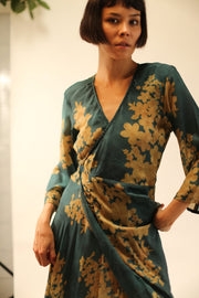 SILK WRAP DRESS BASHA - sustainably made MOMO NEW YORK sustainable clothing, dress slow fashion