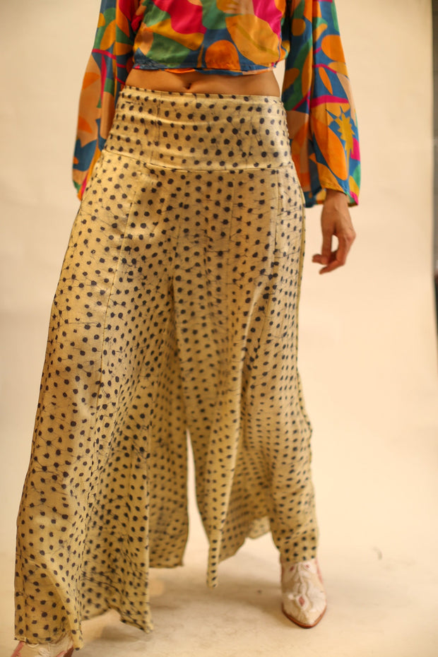 WIDE LEG SILK PANTS RUBY - sustainably made MOMO NEW YORK sustainable clothing, new slow fashion