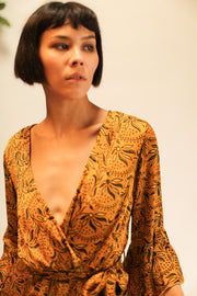 WRAP SILK DRESS KIMONO DAGMARA - sustainably made MOMO NEW YORK sustainable clothing, dress slow fashion