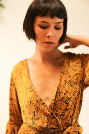 WRAP SILK DRESS KIMONO DAGMARA - sustainably made MOMO NEW YORK sustainable clothing, dress slow fashion