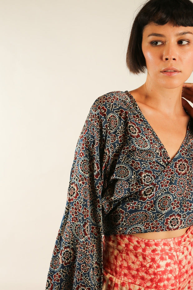 WRAP SILK TOP CELINA - sustainably made MOMO NEW YORK sustainable clothing, new slow fashion