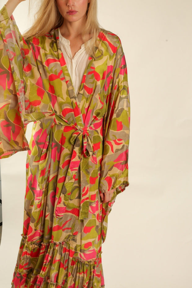 XL SILK KIMONO ADELLA - sustainably made MOMO NEW YORK sustainable clothing, slow fashion