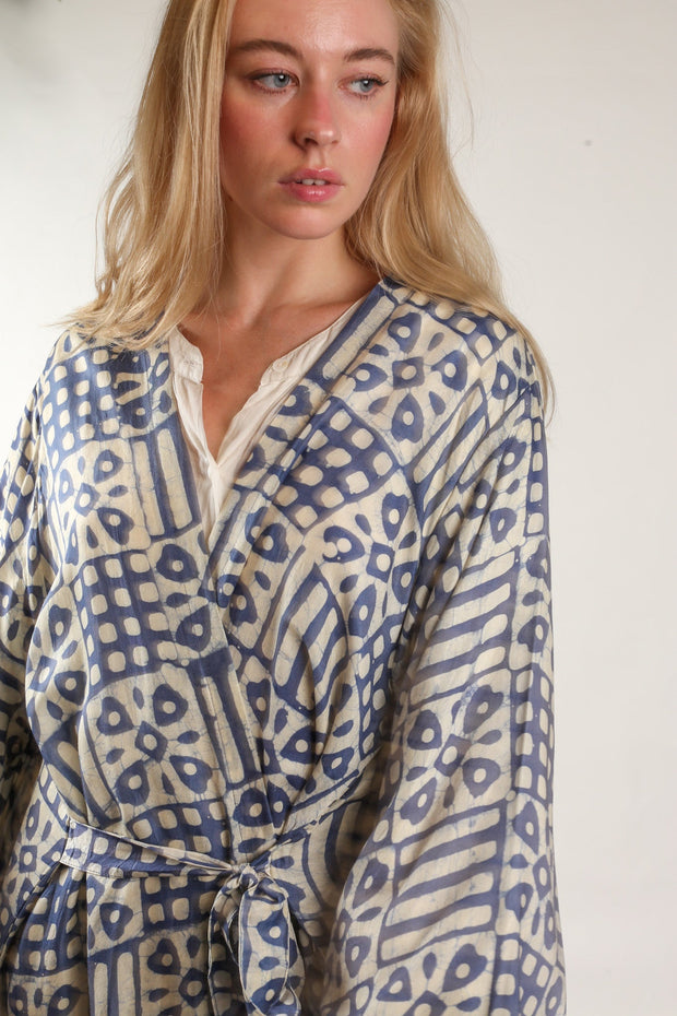 XL SILK KIMONO ADELLA - sustainably made MOMO NEW YORK sustainable clothing, slow fashion